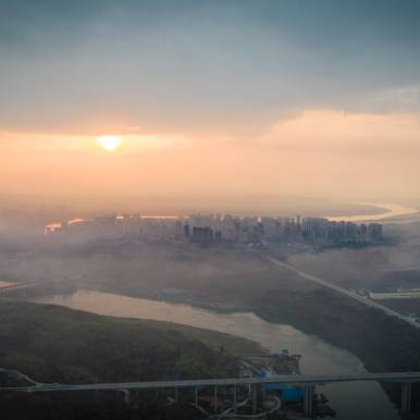 [兴业图文中心]---鸟瞰大潼南区夜空